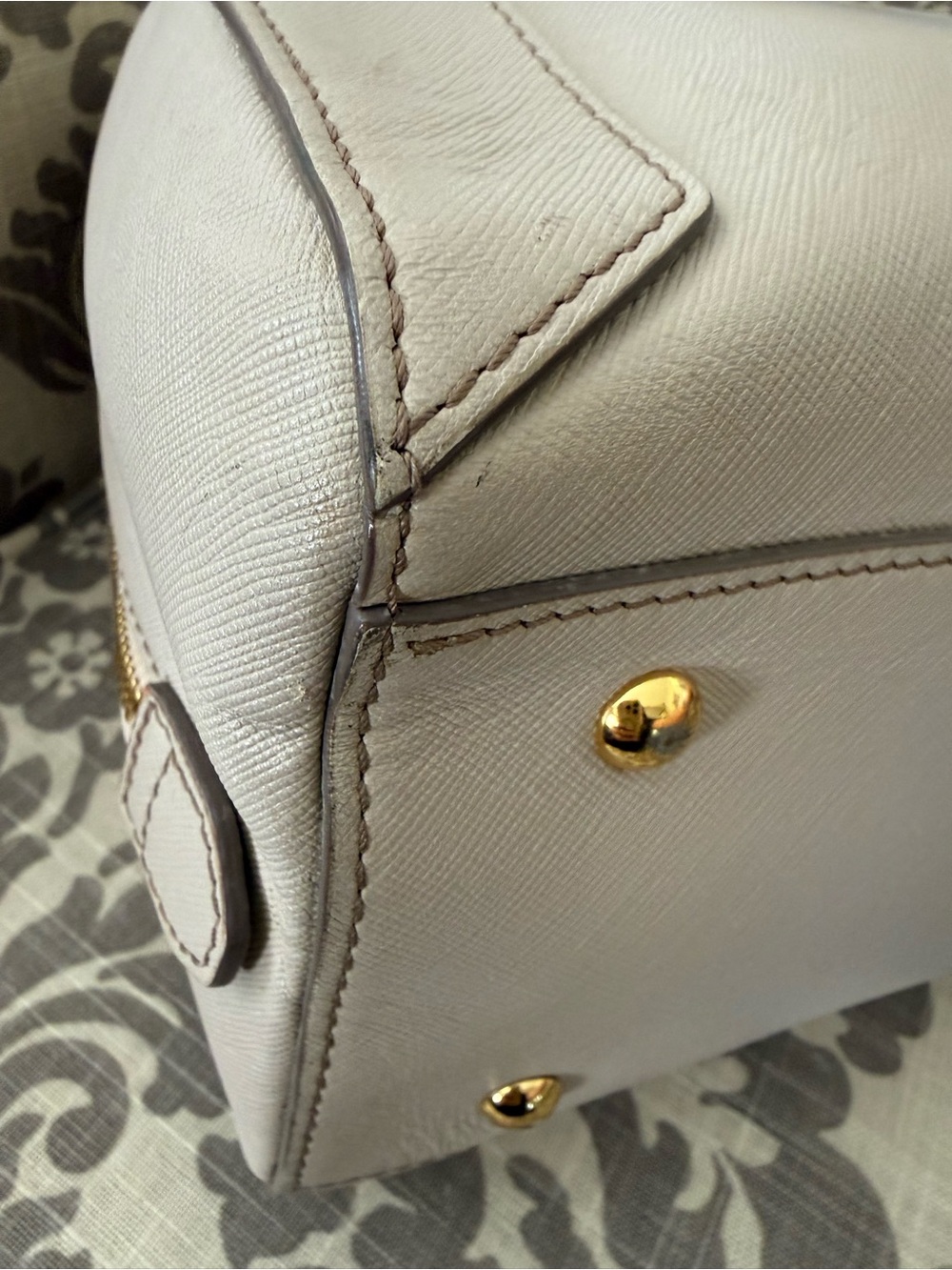 MCM Beige/Taupe Leather Dome Satchel with Gold Hardware - Picture 8 of 16